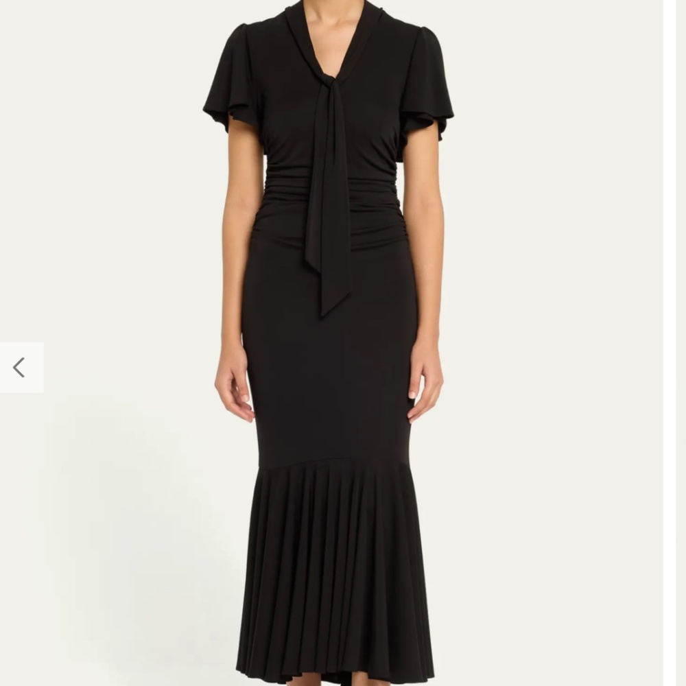 Cinq à Sept Hertha Tie Neck Midi Dress, Size 2